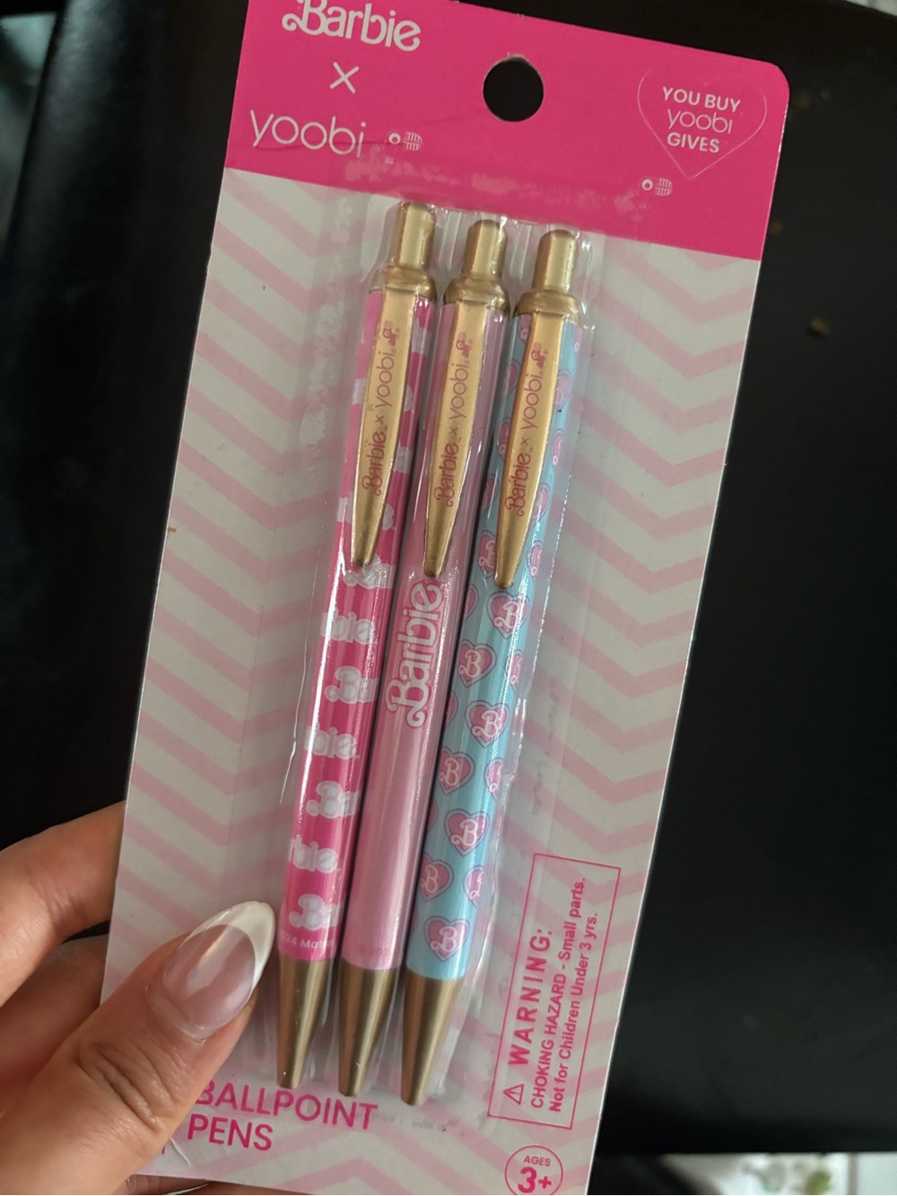 Yoobi x Barbie Pink and Light Blue Ballpoint Pen Trio